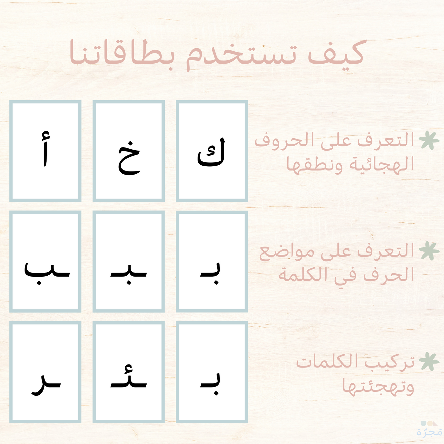 بطاقات الحروف الهجائية